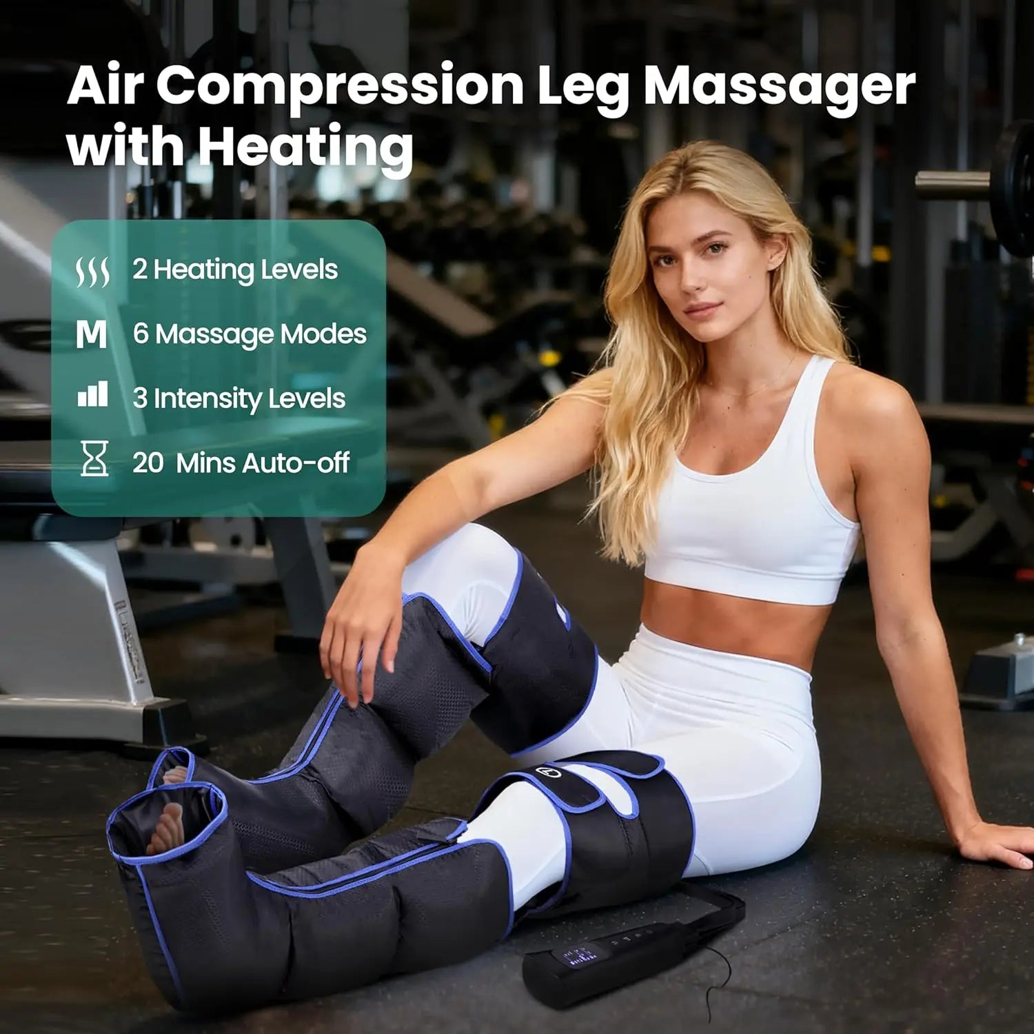 Air Compression Leg Massager with Heat Full Leg Recovery Therapy Machine