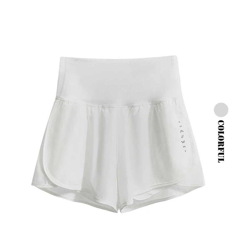 DRUR Women's Athletic Shorts High Waist Quick Drying Yoga Shorts Woman Summer Sports Short Pants With Inner Lining Gym Clothing