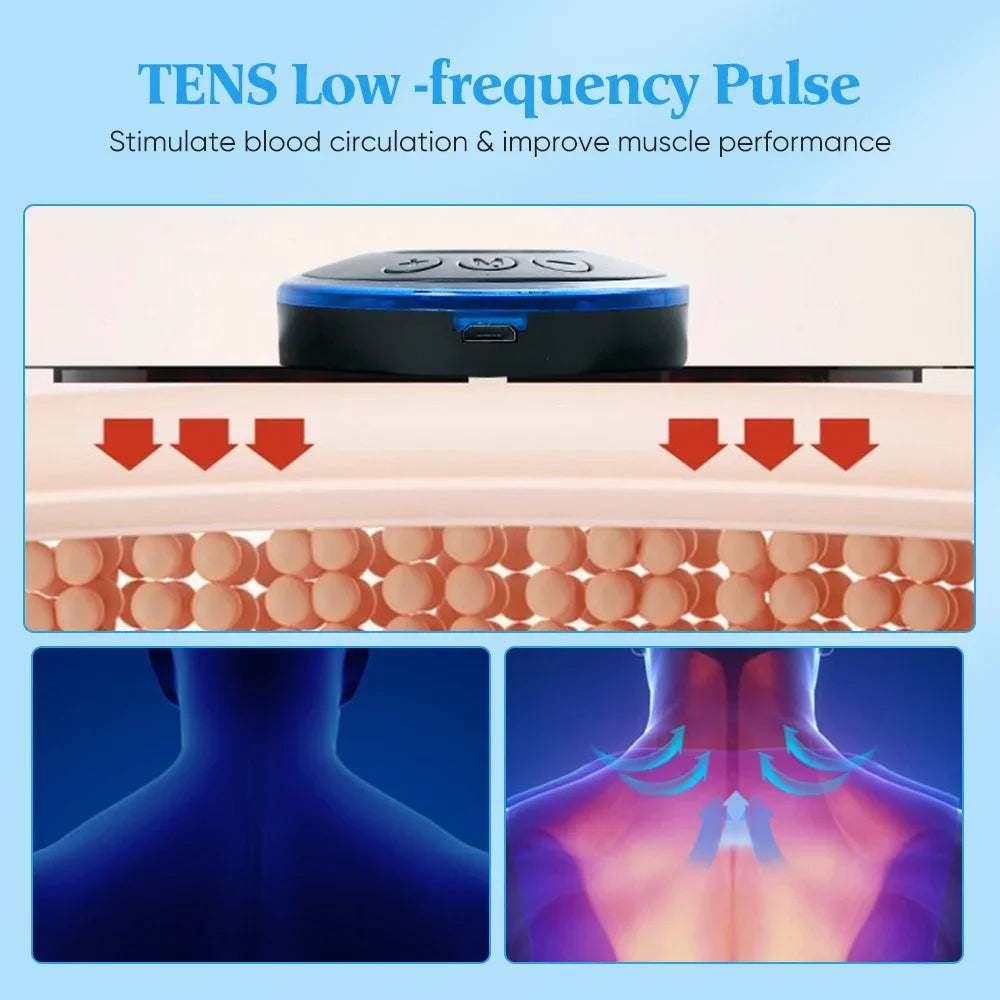 Joverisher Electric Neck Massager EMS Muscle Massage Stimulator Low Frequency Instrument Back Cervical Calf Patches Pain Joints Mini Device