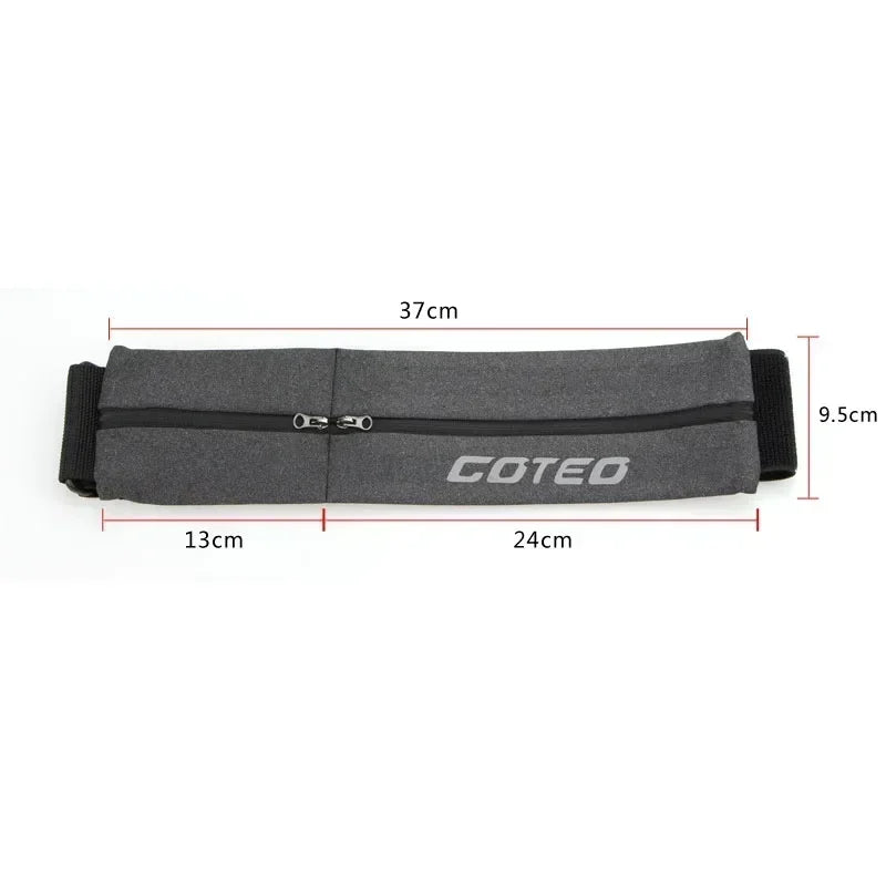 FUYAOZHISHANG Reflective Elastic Waistband Sport Bag Double Zipper Pocket Running Gym Yoga Waist Belt Pack Phone Waist Wallet Bag