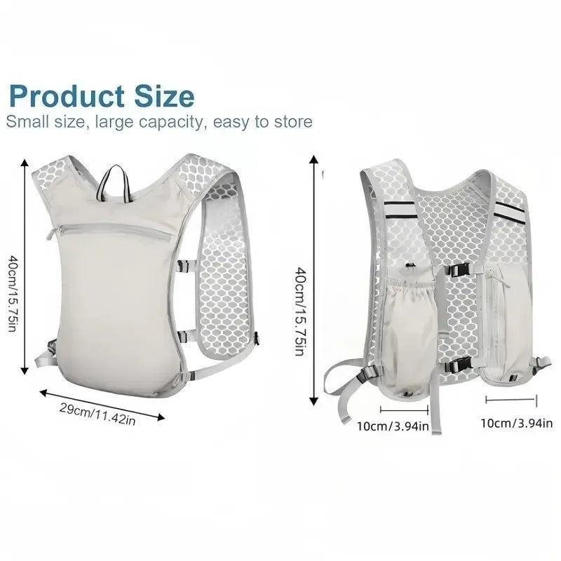 ZGAER Sports Vest Pack Cycling Breathable Running Water Bottle and Mobile Phone Backpack