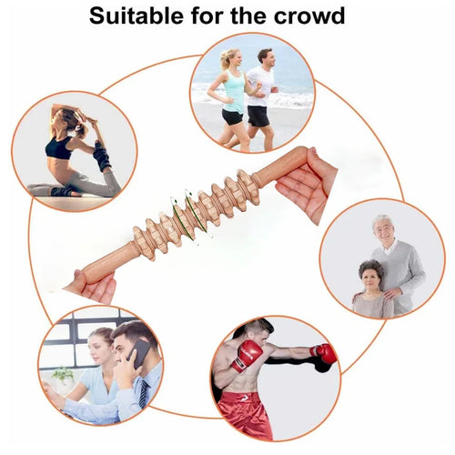 9-Wheel Wooden Roller Massager