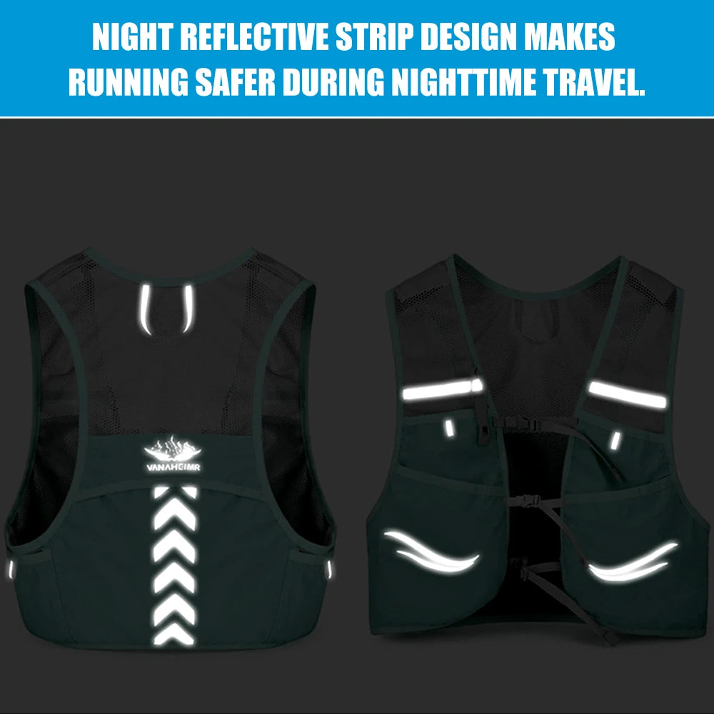 WEPPKK Lightweight Breathable Running Vest, Adjustable Reflective Vest with Pockets for Women Men, Trail Running Hiking