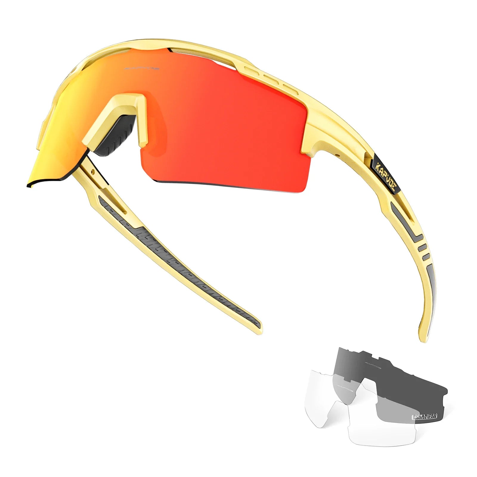 KAPVOE Polarized Cycling Glasses  Men MTB Cycling Sunglasses UV400 Outdoor Sports Bicycle SunglassesWomen Road Bike Glasses