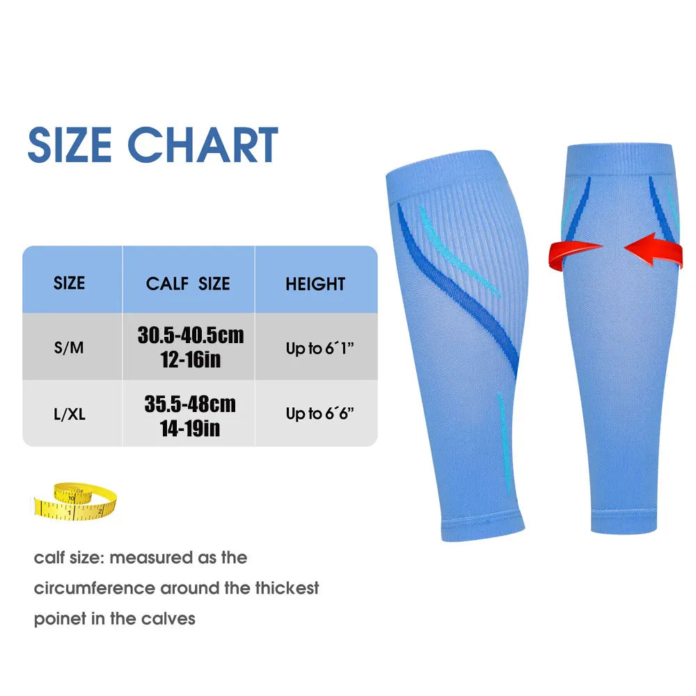 Tcare 1 Pair Calf Compression Sleeves Unisex,Footless Compression Socks Shin Splints,Varicose Vein Treatment for Legs & Pain Relief