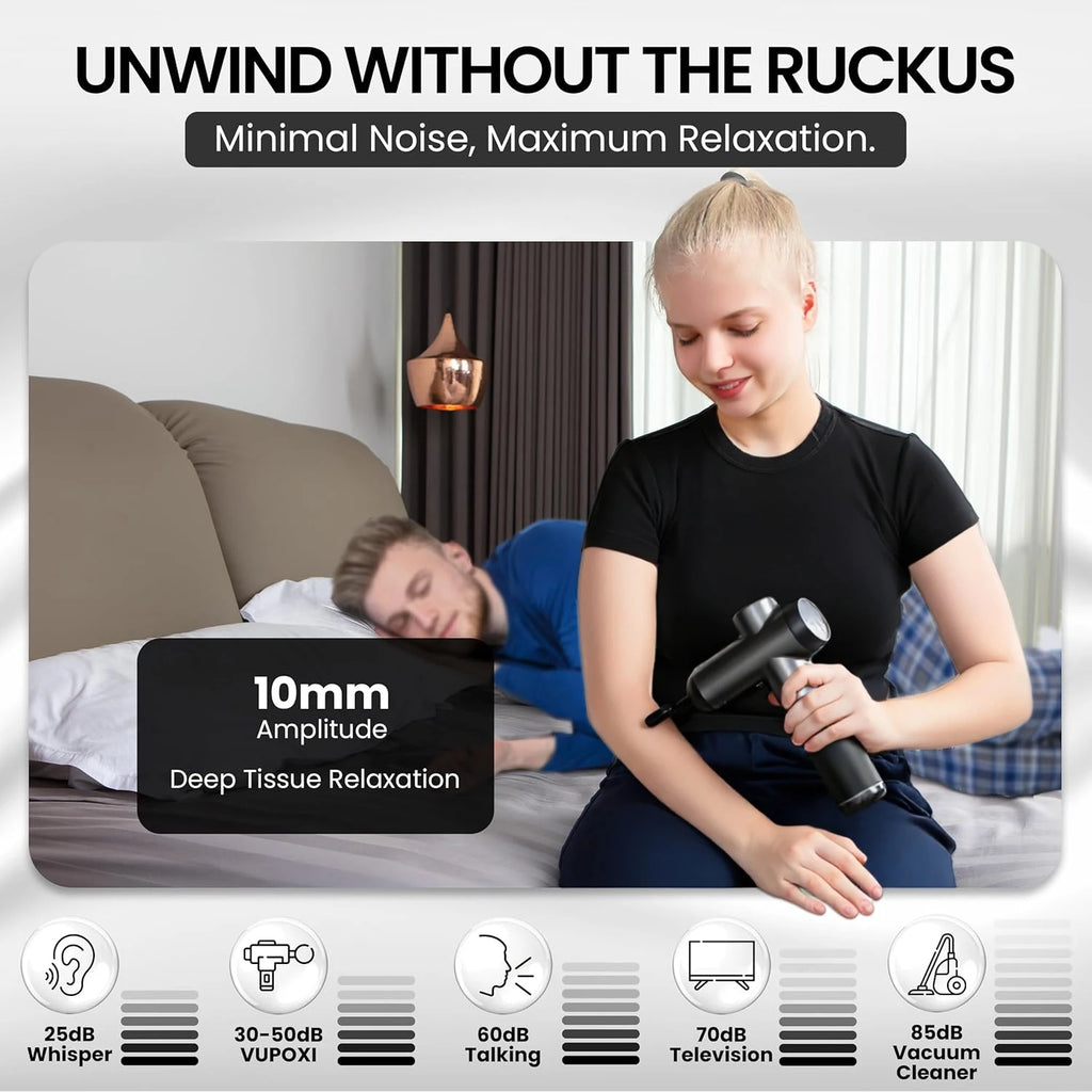Professional Deep Tissue Massage Gun – 99 Speeds, 8 Attachments