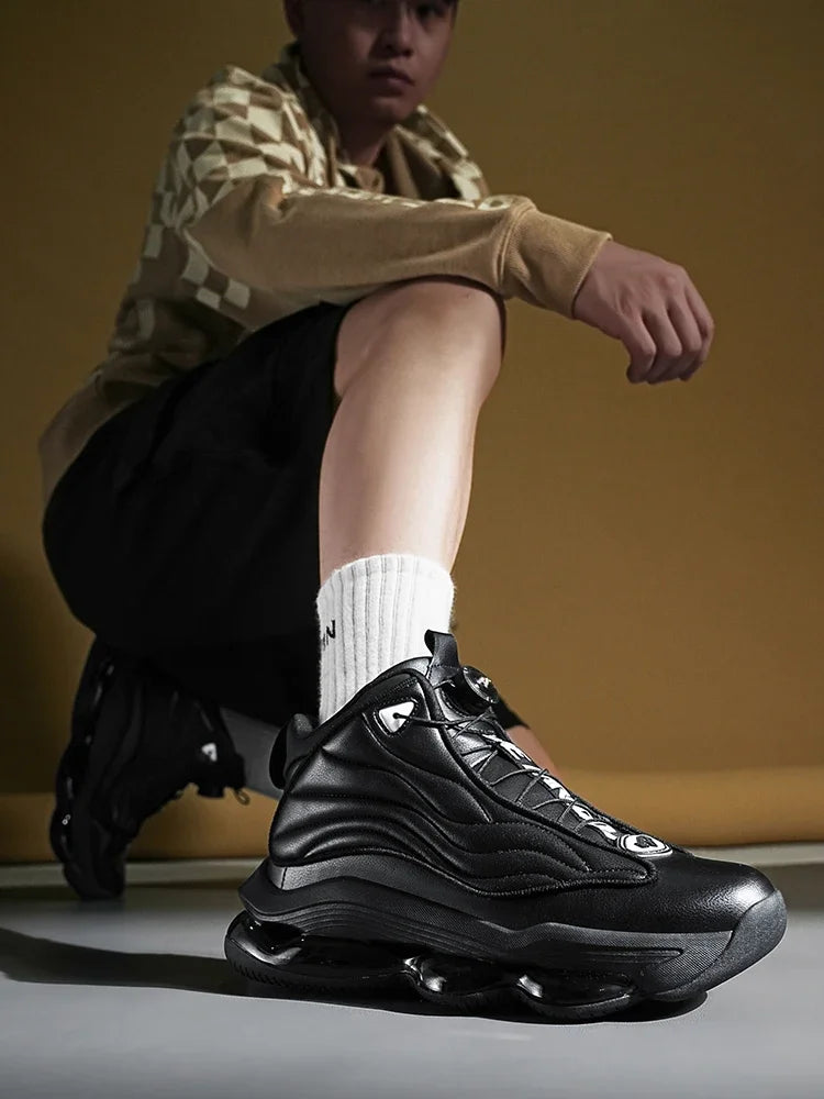 Men's Athletic Basketball Sneakers Breathable Cushioning Non-Slip Wearable Gym Training Running Shoes for Men