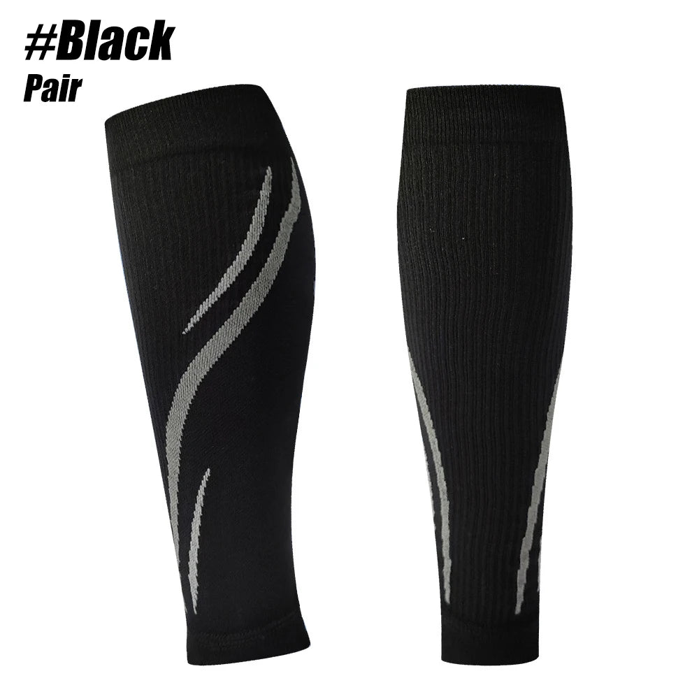 Tcare 1 Pair Calf Compression Sleeves Unisex,Footless Compression Socks Shin Splints,Varicose Vein Treatment for Legs & Pain Relief