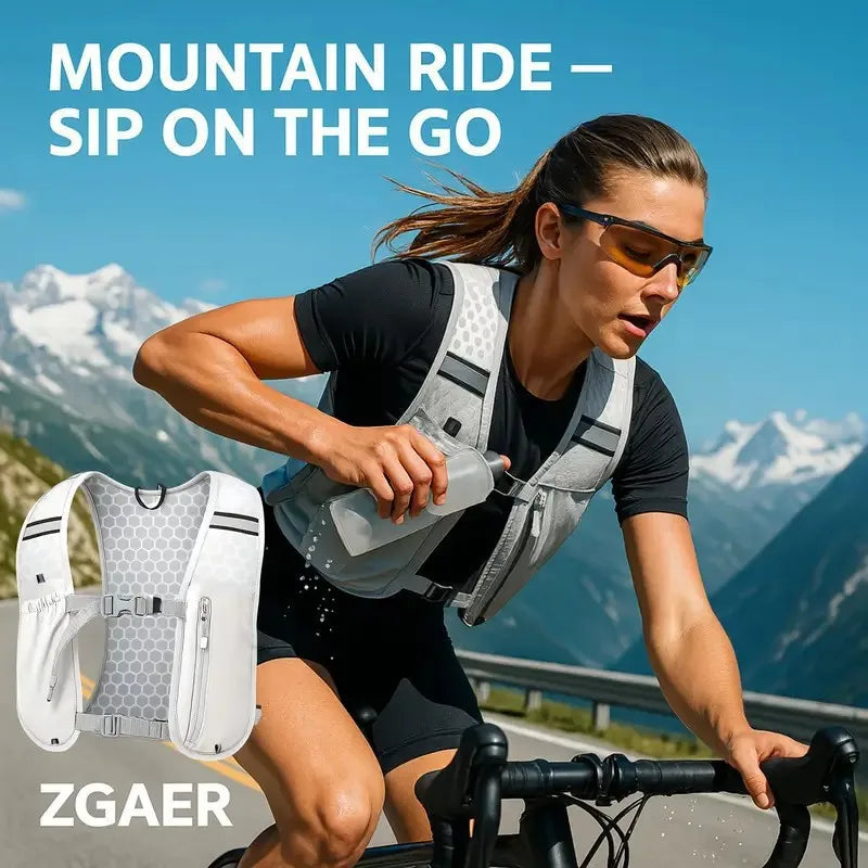 ZGAER Sports Vest Pack Cycling Breathable Running Water Bottle and Mobile Phone Backpack