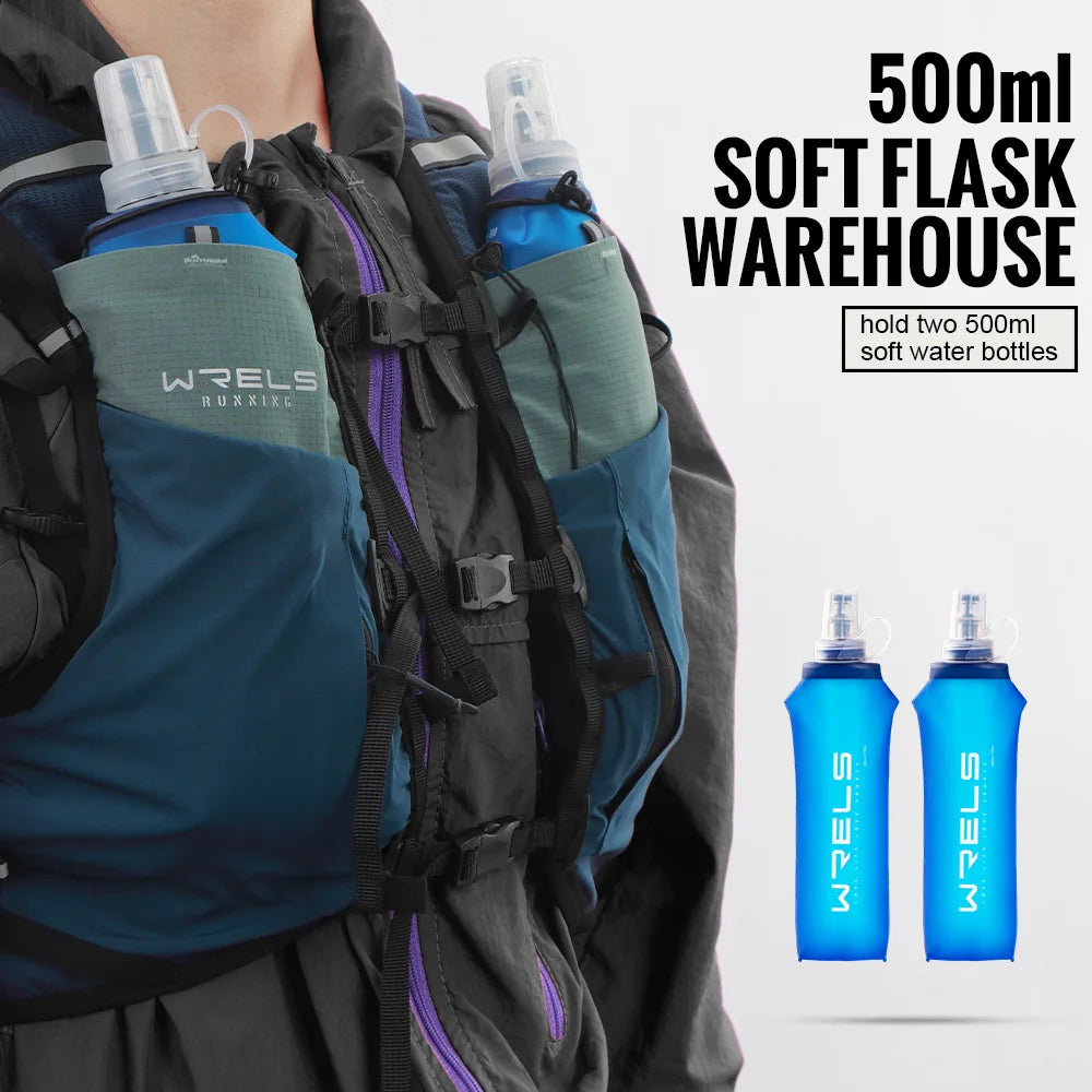 WRELS Lightweight Running Backpack Hydration Vest Outdoor Sports Ultra-light Trail Racing Marathon Hiking Fitness Vest Bag Pack
