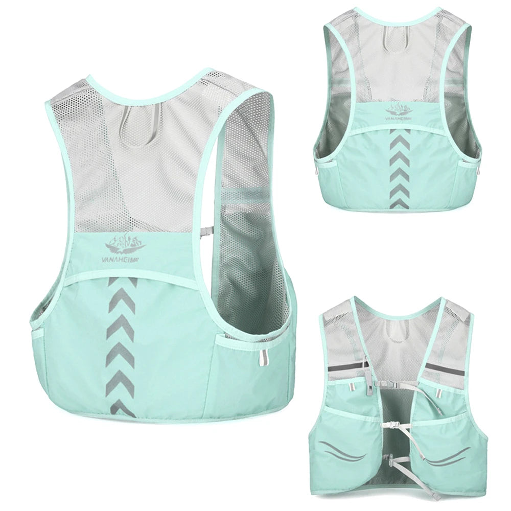WEPPKK Lightweight Breathable Running Vest, Adjustable Reflective Vest with Pockets for Women Men, Trail Running Hiking