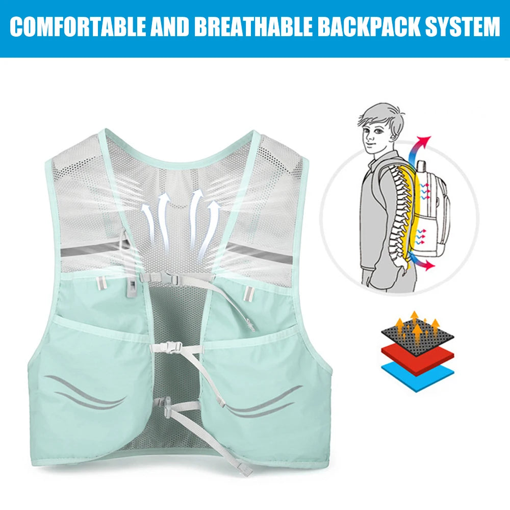 WEPPKK Lightweight Breathable Running Vest, Adjustable Reflective Vest with Pockets for Women Men, Trail Running Hiking