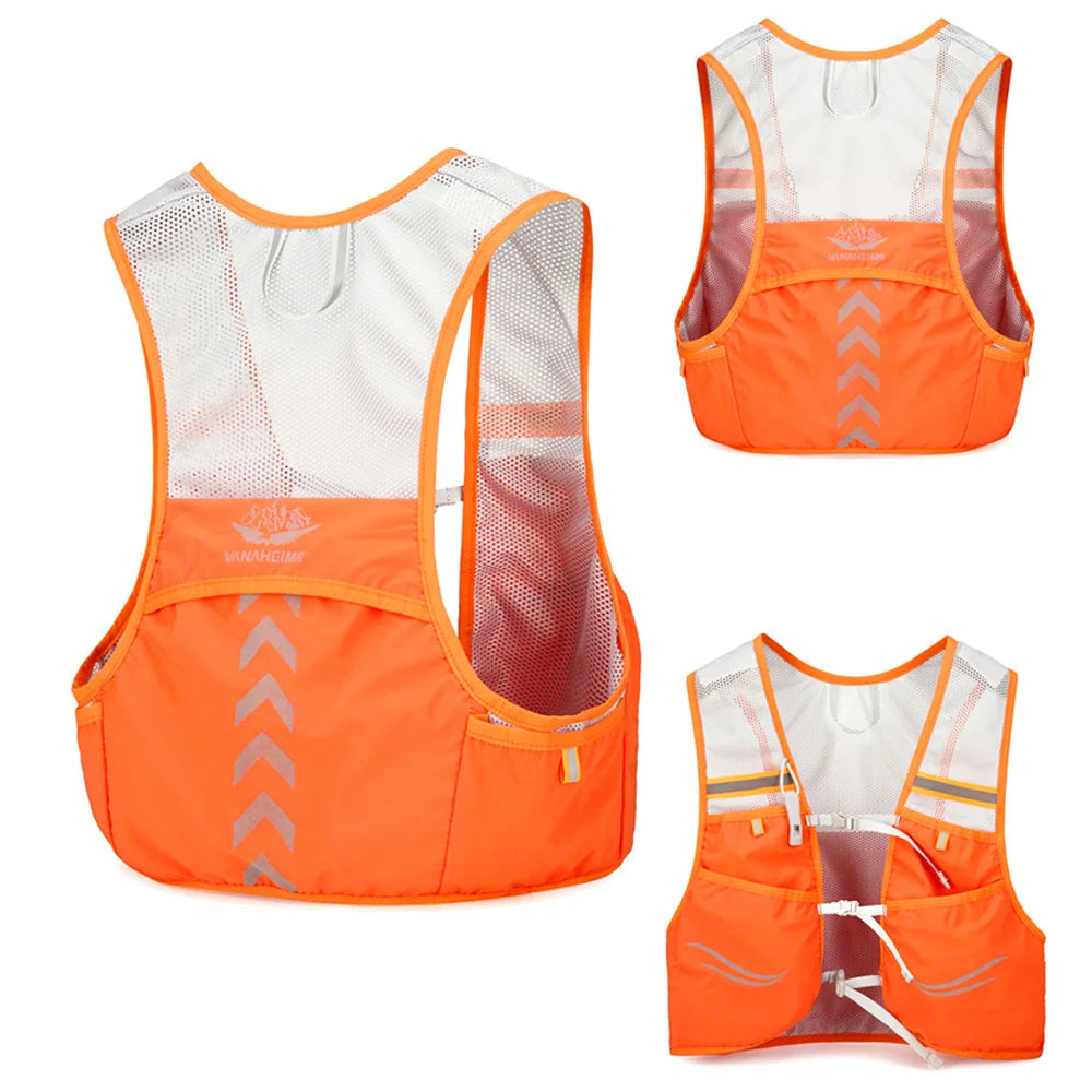 WEPPKK Lightweight Breathable Running Vest, Adjustable Reflective Vest with Pockets for Women Men, Trail Running Hiking