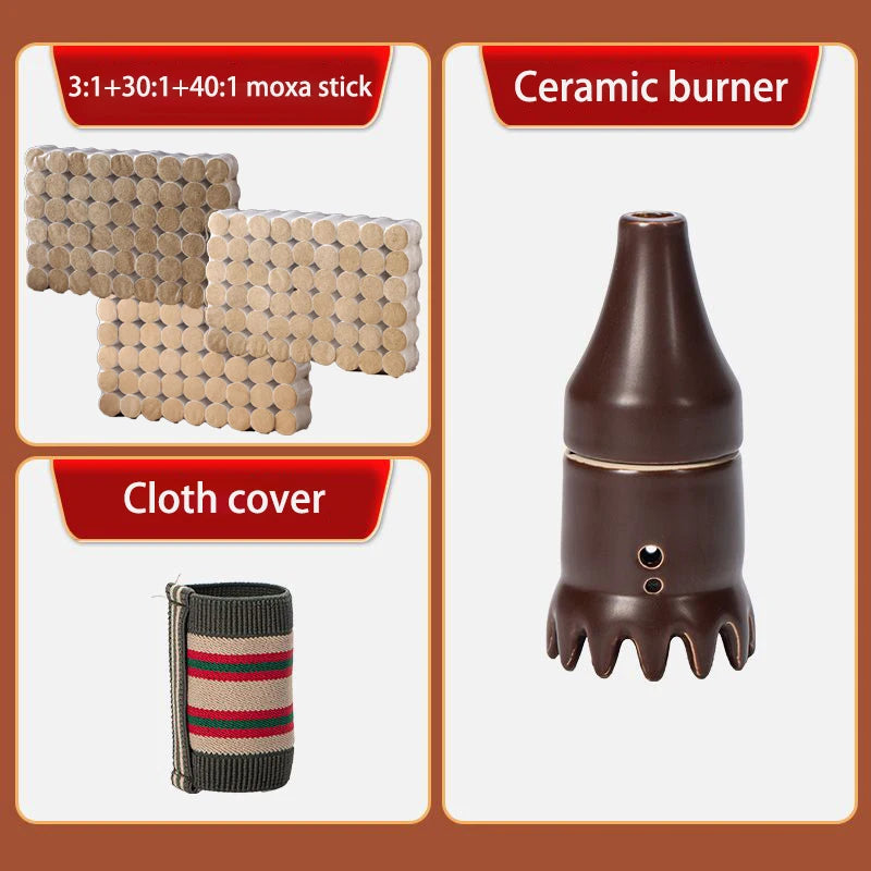 PAQIN 12-Massage Teeth Moxibustion Burner Warm Scraping and Massaging Body Acupoint Massage