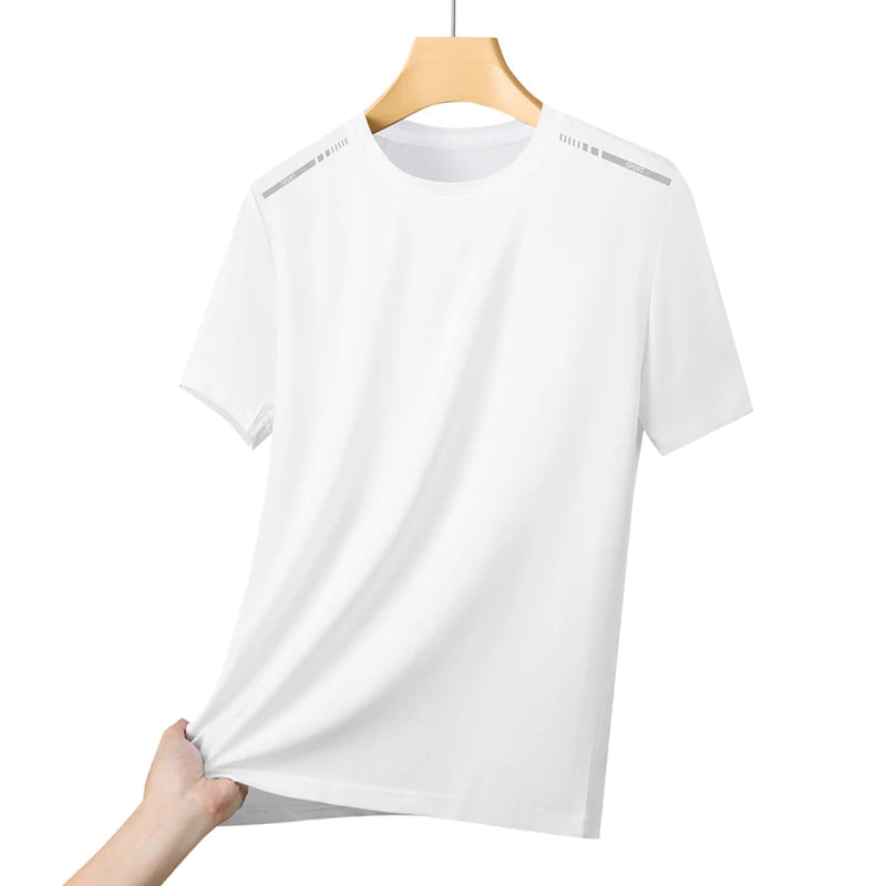 Ippolich Women's Mesh Summer T-Shirt Outdoor Jogging Reflective Strip Breathable Short Sleeves Women Fitness Elastic Sports T-Shirt