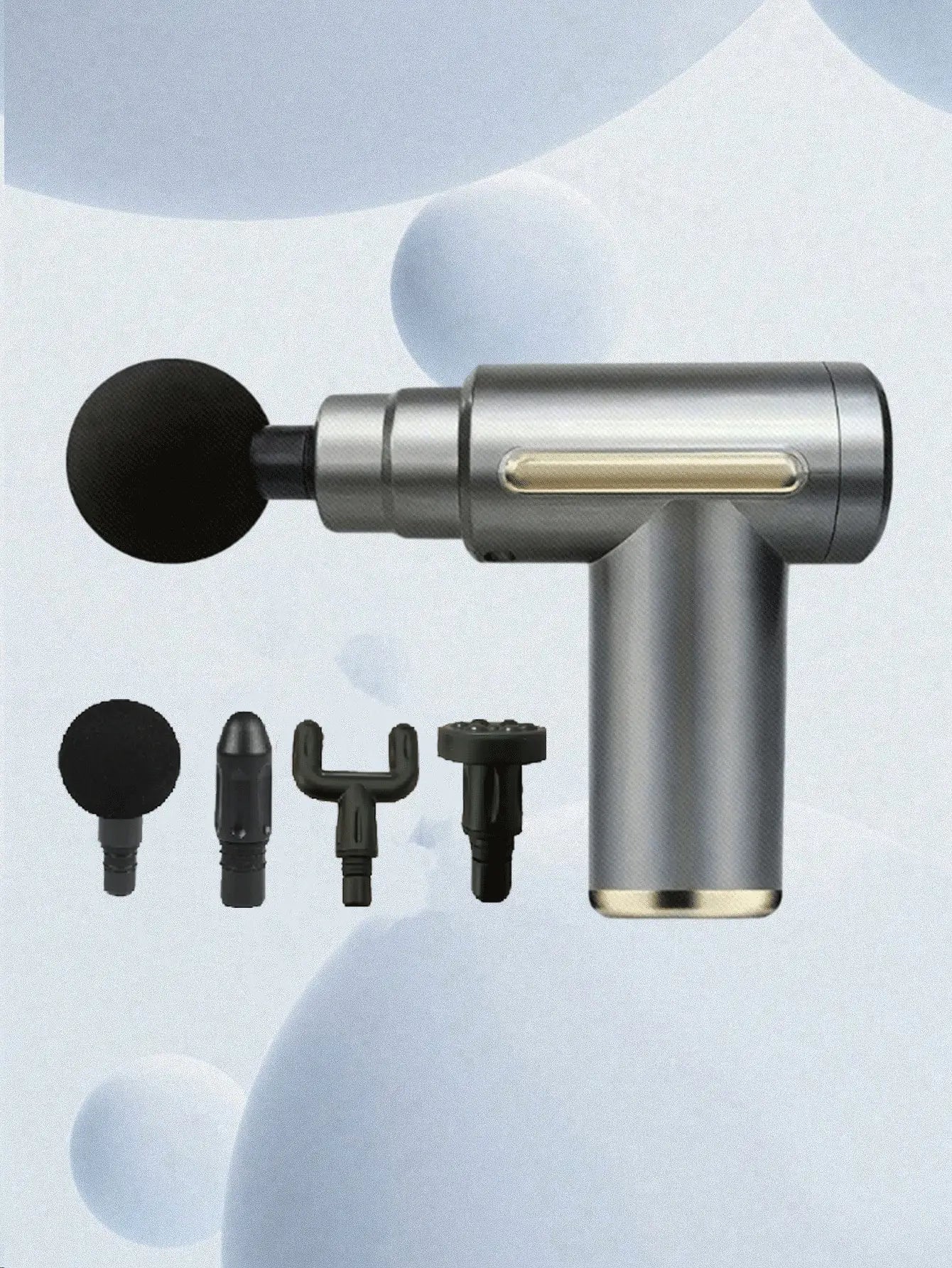 Multicolor Portable Fascial Massage Gun With Interchangeable Heads