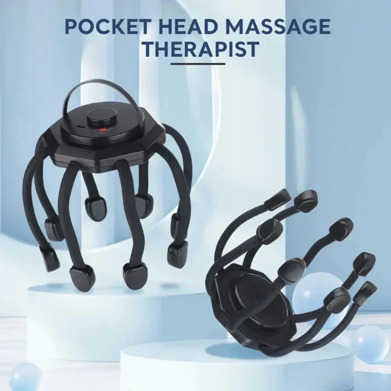 Cordless Electric Scalp Massager,360 Degree Head Massager With 8 Finger Tips, Deep Relaxing, and Stress Relief