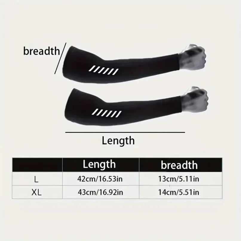 Men's Lightweight Breathable Cooling Sports Sleeves Ice Silk Fabric Sweat-Absorbent for Cycling Fishing Running Hiking