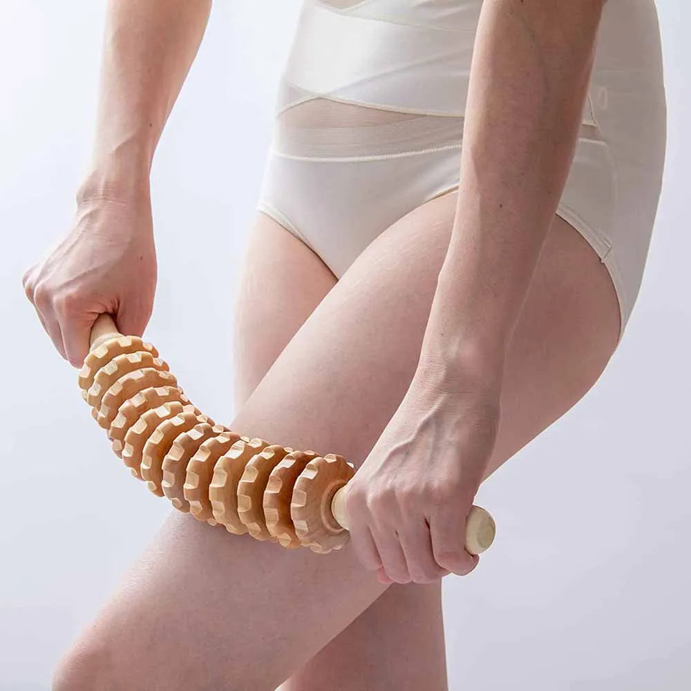 JWWMMJ Wooden Body Fascia Bendable Massage Roller Therapy Massager for Lymphatic Drainage Cellulite Trigger Point Manual Muscle Release Tool