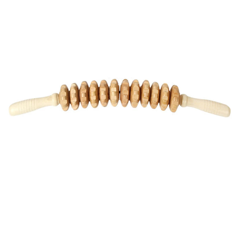 JWWMMJ Wooden Body Fascia Bendable Massage Roller Therapy Massager for Lymphatic Drainage Cellulite Trigger Point Manual Muscle Release Tool