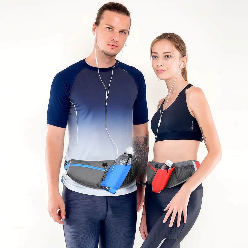 WEPPKK Adjustable Running Belt with Water Bottle Holder