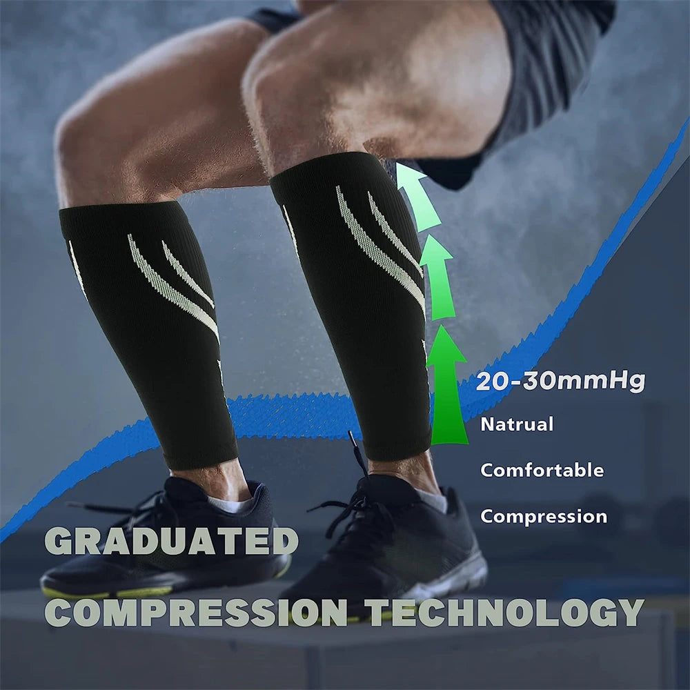 Tcare 1 Pair Calf Compression Sleeves Unisex,Footless Compression Socks Shin Splints,Varicose Vein Treatment for Legs & Pain Relief