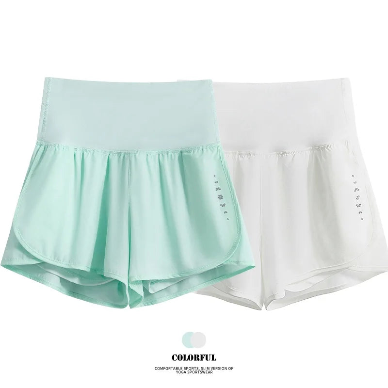 DRUR Women's Athletic Shorts High Waist Quick Drying Yoga Shorts Woman Summer Sports Short Pants With Inner Lining Gym Clothing