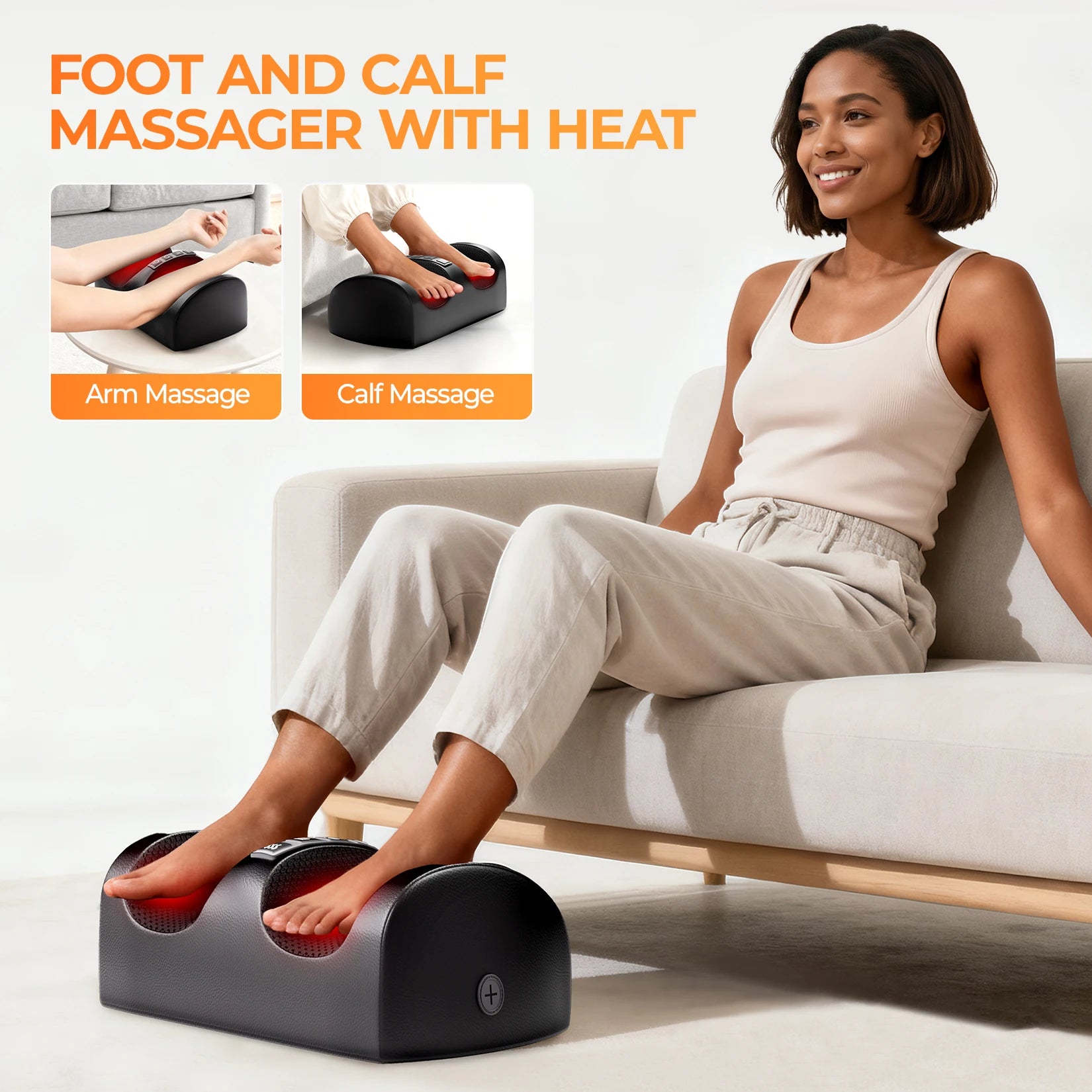 HOMEMASSA Full Body Massage Mat with Heat, Detachable Massager Pad, 10 Vibrating Motors, 9 Intensity Levels, Relax at Home Office