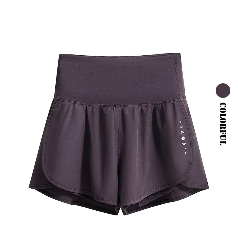 DRUR Women's Athletic Shorts High Waist Quick Drying Yoga Shorts Woman Summer Sports Short Pants With Inner Lining Gym Clothing