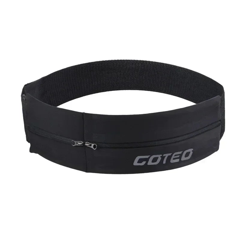 FUYAOZHISHANG Reflective Elastic Waistband Sport Bag Double Zipper Pocket Running Gym Yoga Waist Belt Pack Phone Waist Wallet Bag