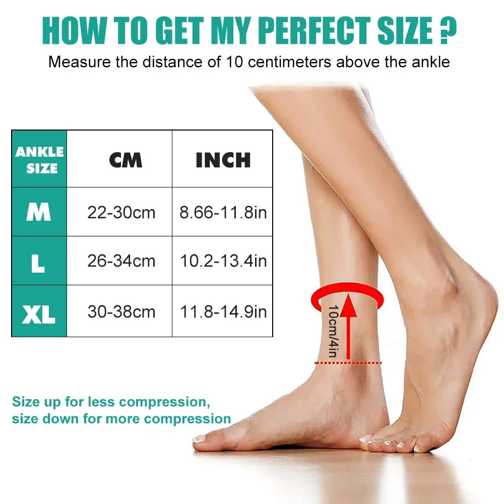 OIMG Adjustable Elastic Ankle Brace Compression Sleeve Foot Support Stabilizer for Plantar Fasciitis Achilles Tendonitis Sports Sock