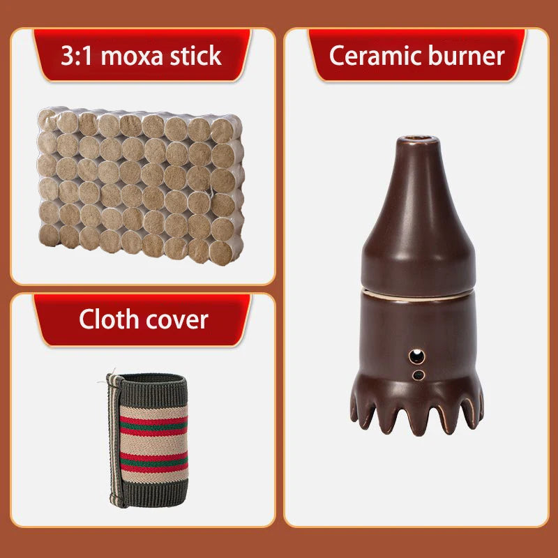 PAQIN 12-Massage Teeth Moxibustion Burner Warm Scraping and Massaging Body Acupoint Massage