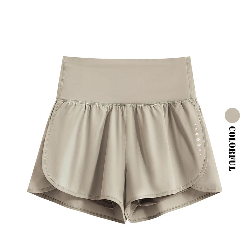 DRUR Women's Athletic Shorts High Waist Quick Drying Yoga Shorts Woman Summer Sports Short Pants With Inner Lining Gym Clothing