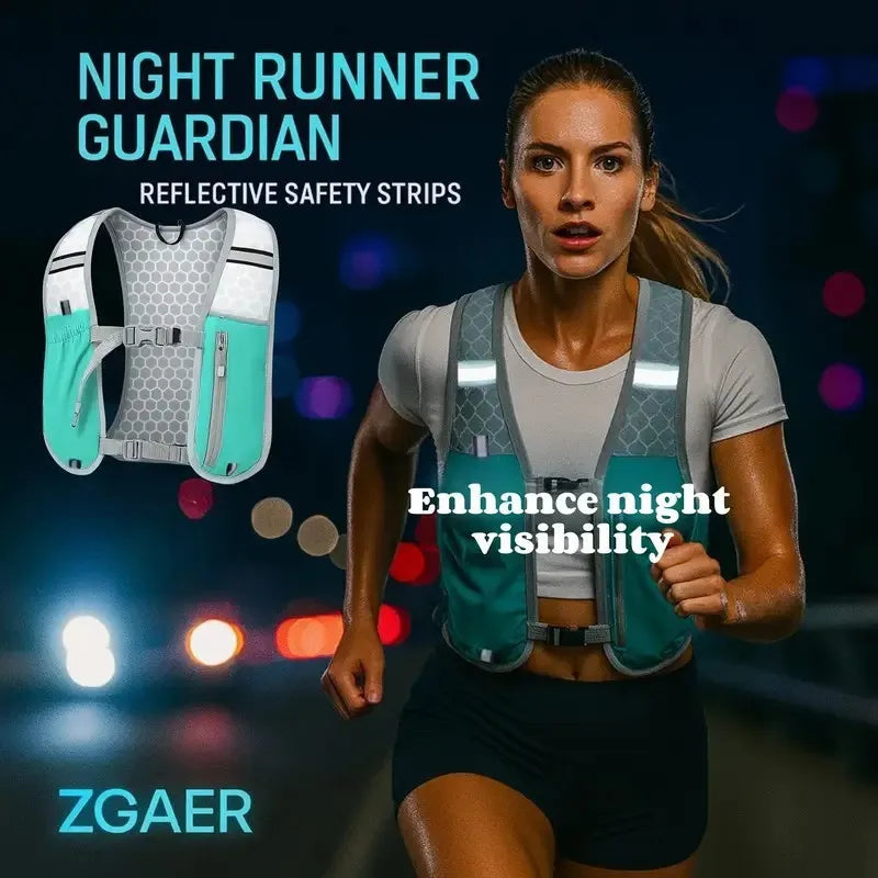 ZGAER Sports Vest Pack Cycling Breathable Running Water Bottle and Mobile Phone Backpack