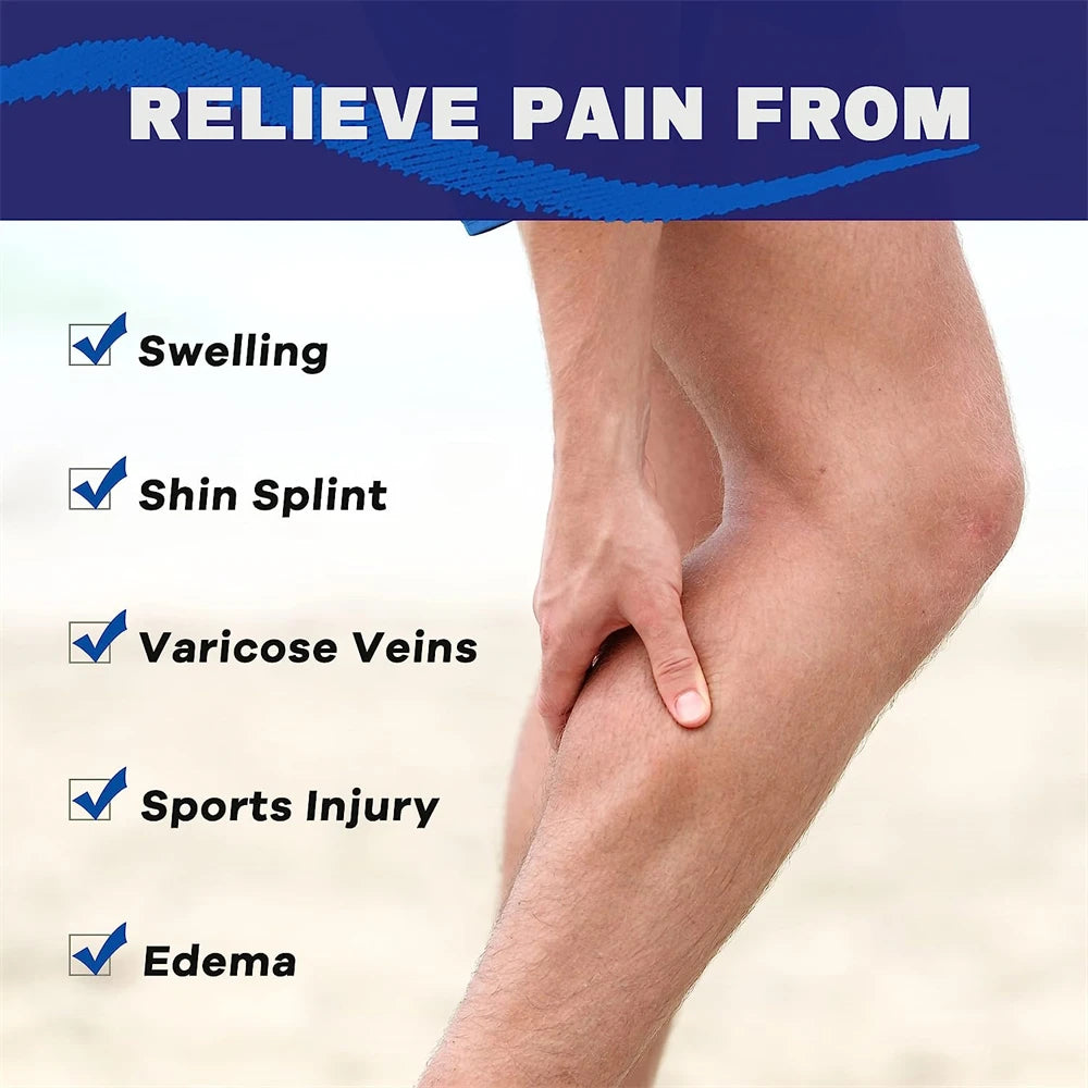 Tcare 1 Pair Calf Compression Sleeves Unisex,Footless Compression Socks Shin Splints,Varicose Vein Treatment for Legs & Pain Relief