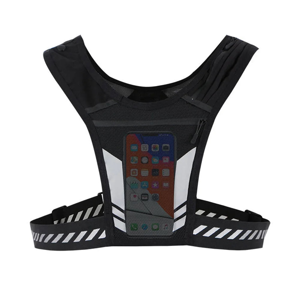 Reflective Running Backpack Universal Lightweight Sport Running Vest Mobile Phone Cards Bag For Jogging Fitness Male Female Vest