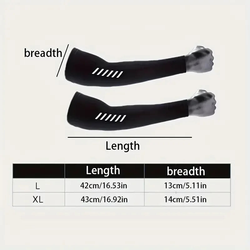 Men's Lightweight Breathable Cooling Sports Sleeves Ice Silk Fabric Sweat-Absorbent for Cycling Fishing Running Hiking