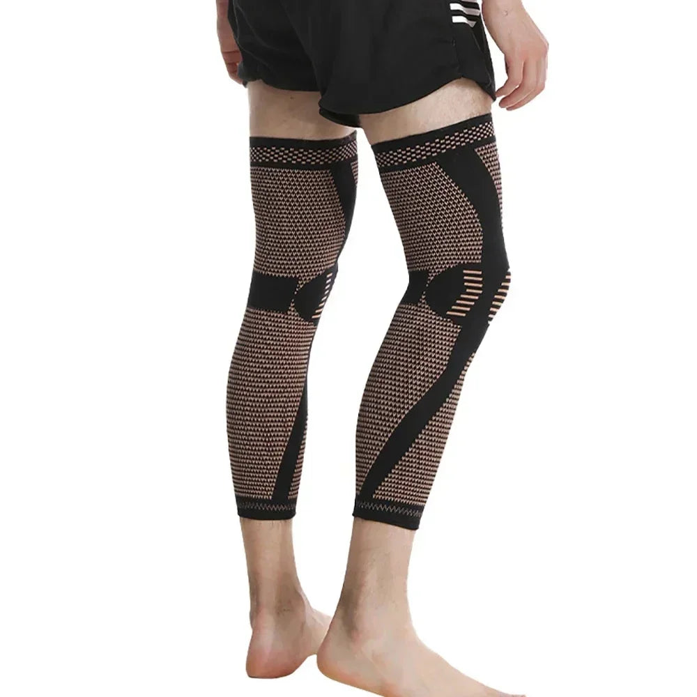 Tike Copper Full Leg Sleeves Long Compression Knee Support Protect Leg for Man Women Basketball, Arthritis Cycling Sport Football Gym