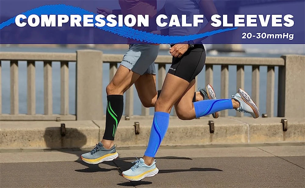 Tcare 1 Pair Calf Compression Sleeves Unisex,Footless Compression Socks Shin Splints,Varicose Vein Treatment for Legs & Pain Relief