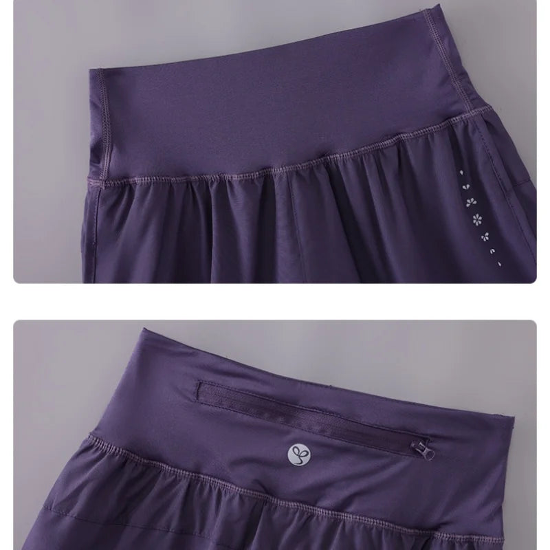 DRUR Women's Athletic Shorts High Waist Quick Drying Yoga Shorts Woman Summer Sports Short Pants With Inner Lining Gym Clothing