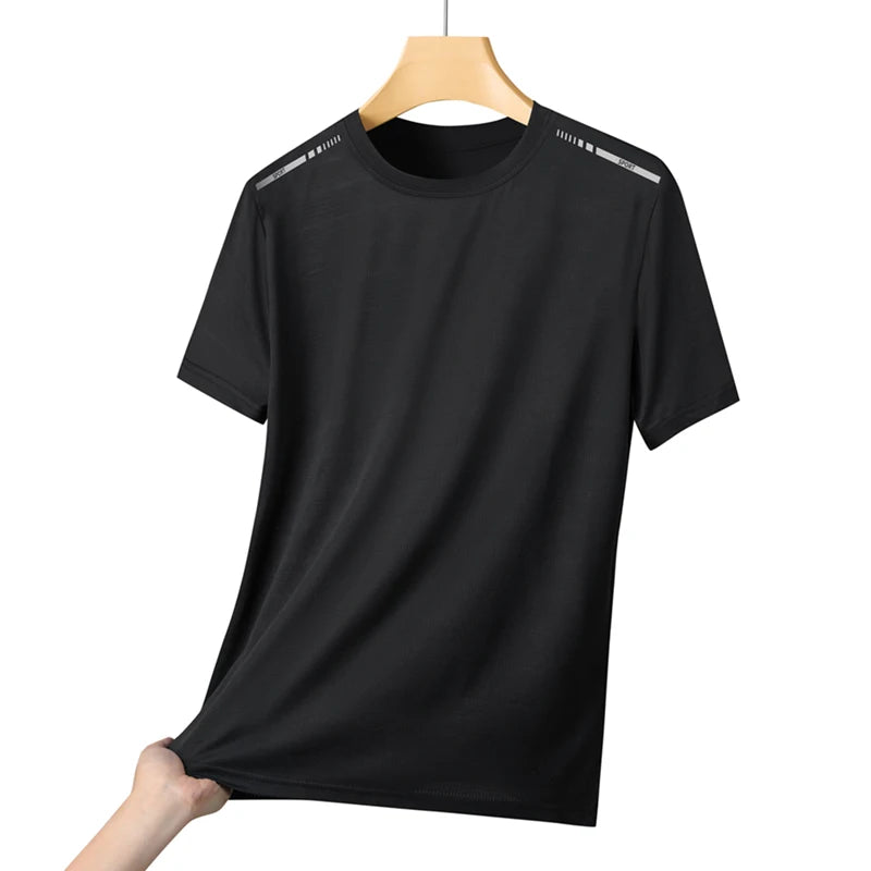 Ippolich Women's Mesh Summer T-Shirt Outdoor Jogging Reflective Strip Breathable Short Sleeves Women Fitness Elastic Sports T-Shirt