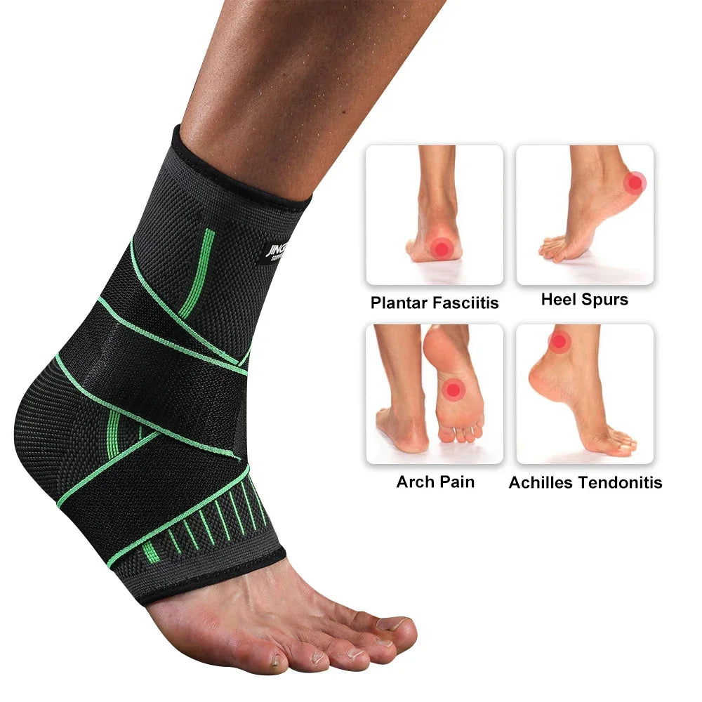OIMG Adjustable Elastic Ankle Brace Compression Sleeve Foot Support Stabilizer for Plantar Fasciitis Achilles Tendonitis Sports Sock