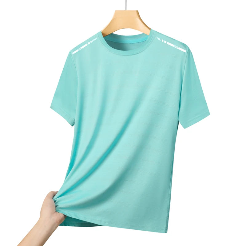 Ippolich Women's Mesh Summer T-Shirt Outdoor Jogging Reflective Strip Breathable Short Sleeves Women Fitness Elastic Sports T-Shirt