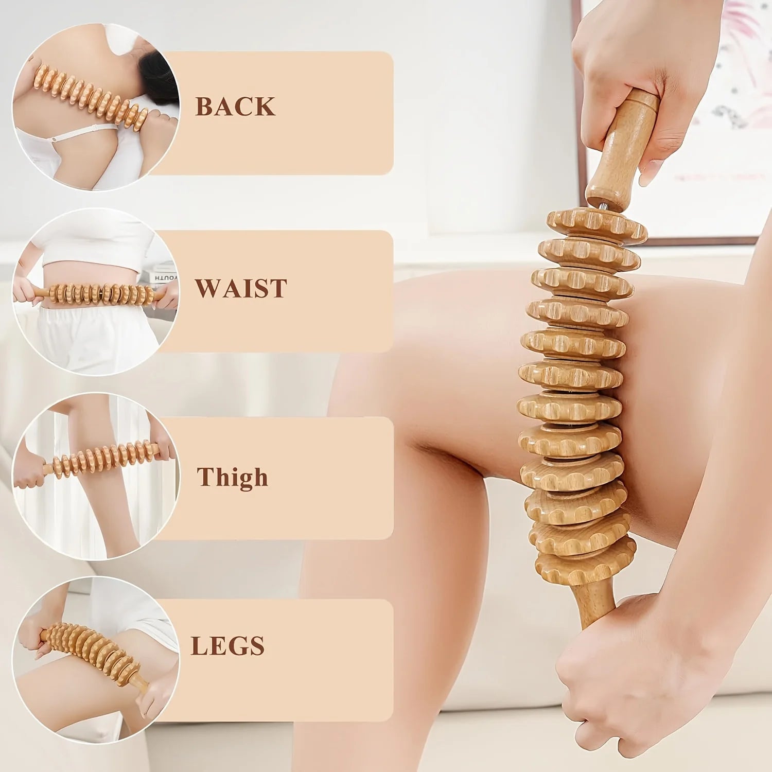 3-Piece Wooden Massage Roller Set