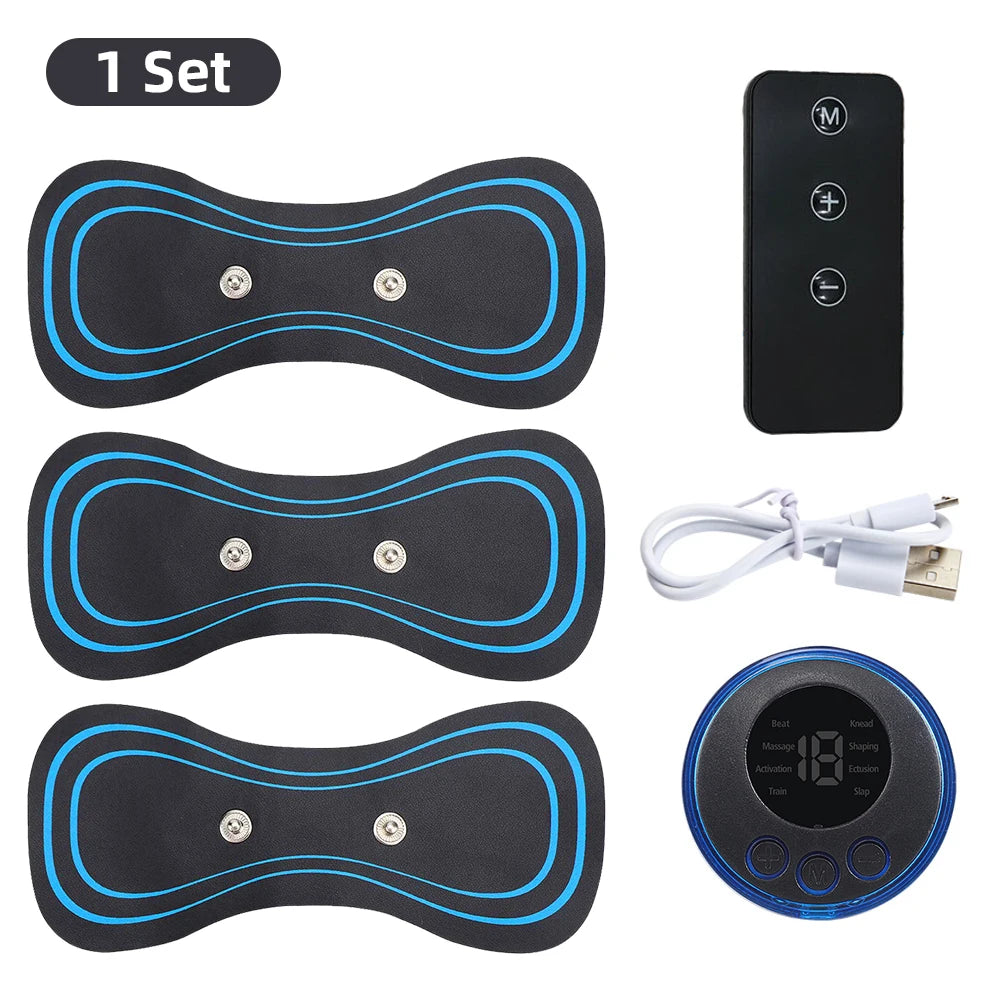 Joverisher Electric Neck Massager EMS Muscle Massage Stimulator Low Frequency Instrument Back Cervical Calf Patches Pain Joints Mini Device