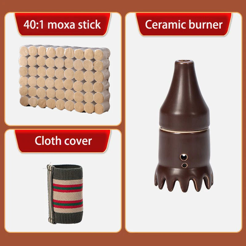 PAQIN 12-Massage Teeth Moxibustion Burner Warm Scraping and Massaging Body Acupoint Massage