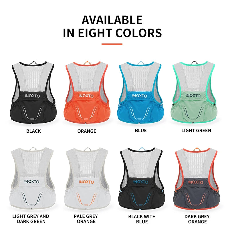INOXTO Lightweight Running Backpack Hydration Vest Suitable for Bicycle Marathon Run Bag Hiking ultra-light and portable Running Bag