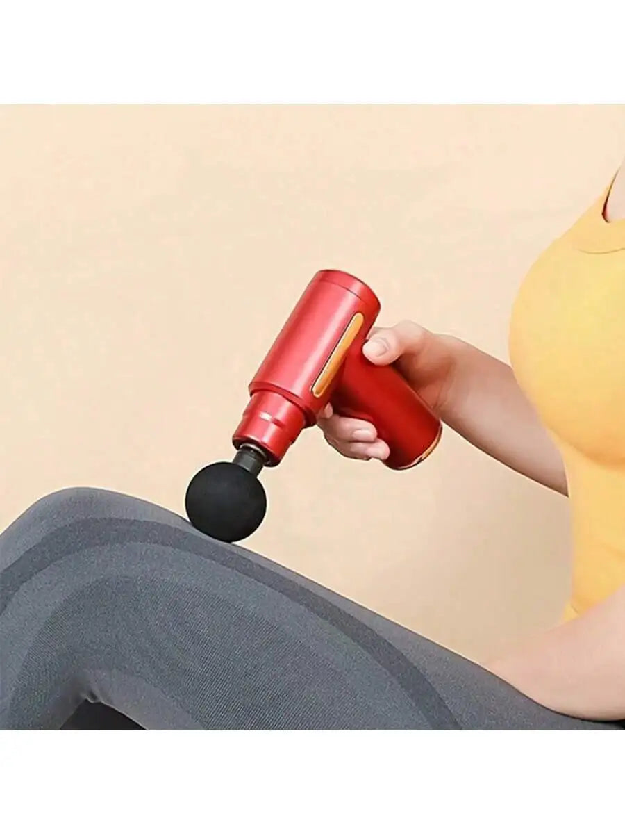Multicolor Portable Fascial Massage Gun With Interchangeable Heads