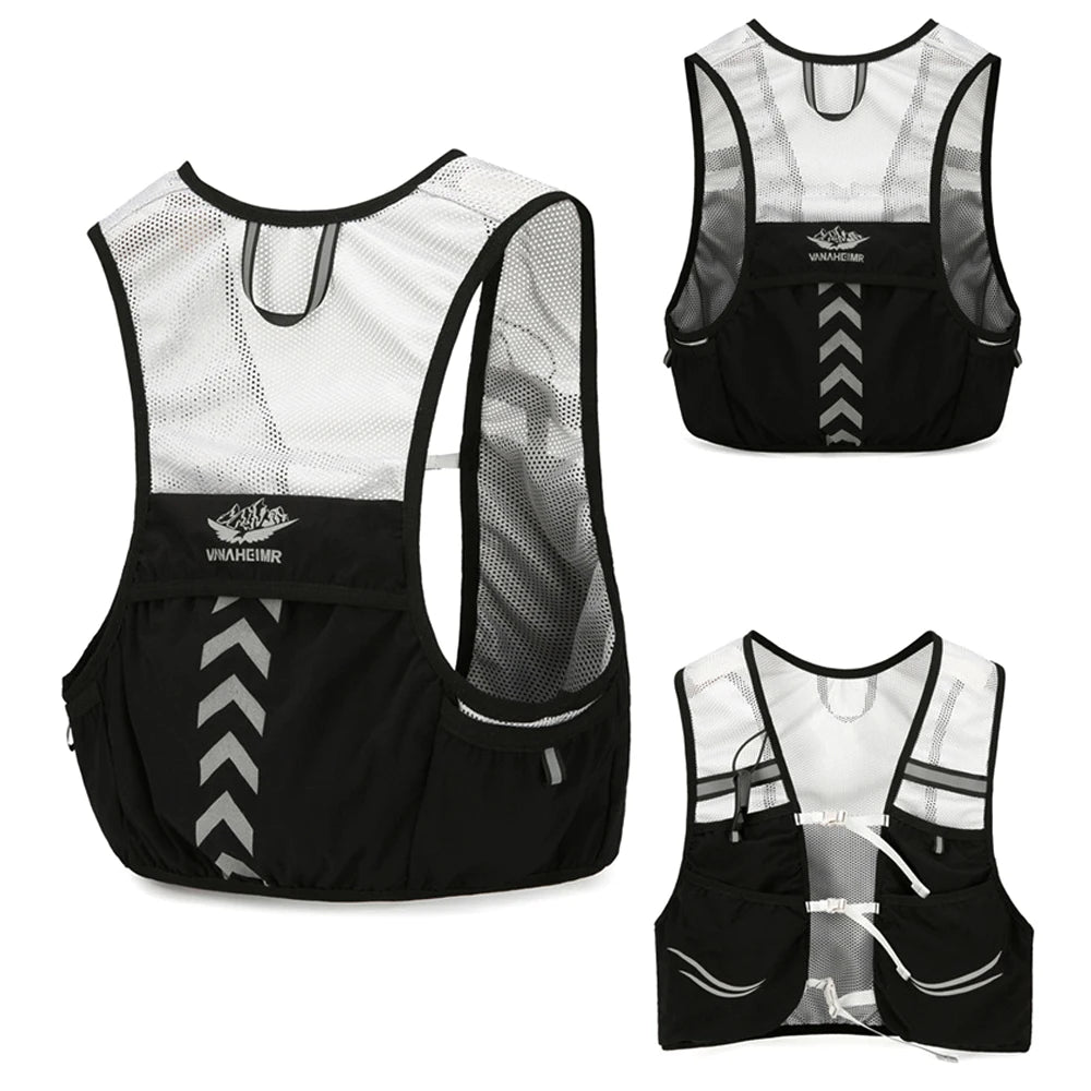 WEPPKK Lightweight Breathable Running Vest, Adjustable Reflective Vest with Pockets for Women Men, Trail Running Hiking