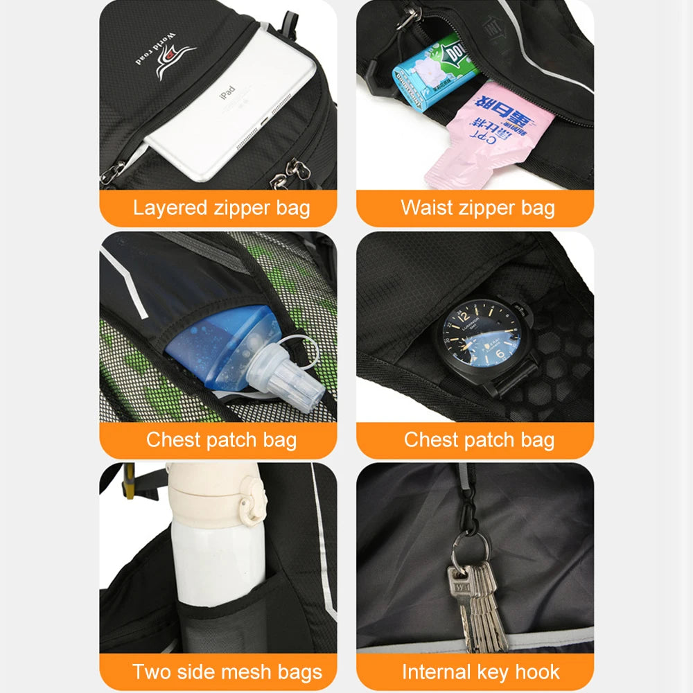 CXMMGG 16L Lightweight Running Backpack for Men & Women, Water-Resistant Daypack with Rain Cover, Anti-Theft Travel Backpack for Camping